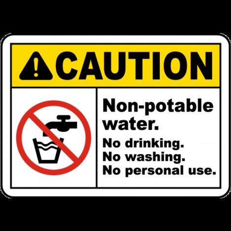 Non-Potable Water No Drinking Sign