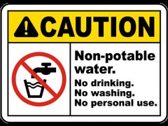 Non-Potable Water No Drinking Sign